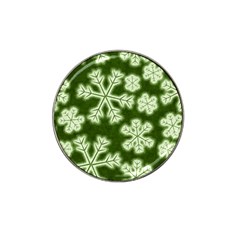 Snowflakes And Star Patterns Green Frost Hat Clip Ball Marker (10 Pack) by artworkshop