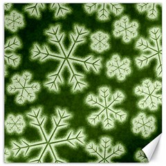 Snowflakes And Star Patterns Green Frost Canvas 12  X 12  by artworkshop