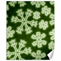 Snowflakes And Star Patterns Green Frost Canvas 16  X 20  by artworkshop