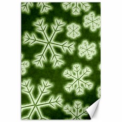 Snowflakes And Star Patterns Green Frost Canvas 20  X 30  by artworkshop