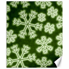 Snowflakes And Star Patterns Green Frost Canvas 8  X 10  by artworkshop