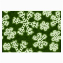 Snowflakes And Star Patterns Green Frost Large Glasses Cloth by artworkshop