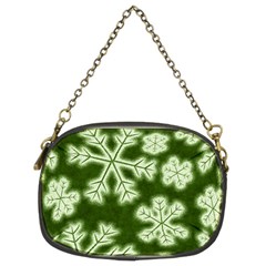 Snowflakes And Star Patterns Green Frost Chain Purse (two Sides) by artworkshop