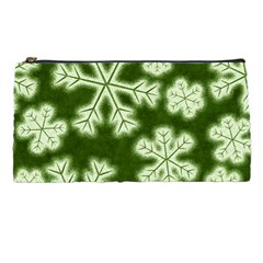 Snowflakes And Star Patterns Green Frost Pencil Case by artworkshop