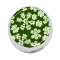 Snowflakes And Star Patterns Green Frost 4-port Usb Hub (one Side) by artworkshop