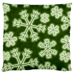 Snowflakes And Star Patterns Green Frost Large Cushion Case (two Sides) by artworkshop