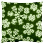 Snowflakes And Star Patterns Green Frost Large Cushion Case (One Side) Front