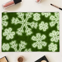 Snowflakes And Star Patterns Green Frost Cosmetic Bag (xxl) by artworkshop