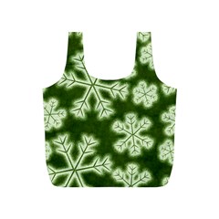 Snowflakes And Star Patterns Green Frost Full Print Recycle Bag (s) by artworkshop