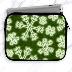 Snowflakes And Star Patterns Green Frost Apple Ipad 2/3/4 Zipper Cases by artworkshop