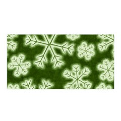 Snowflakes And Star Patterns Green Frost Satin Wrap 35  X 70  by artworkshop