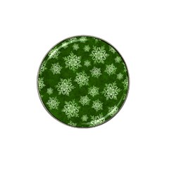 Snowflakes And Star Patterns Green Snow Hat Clip Ball Marker (4 Pack) by artworkshop