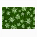 Snowflakes And Star Patterns Green Snow Postcards 5  x 7  (Pkg of 10) Front