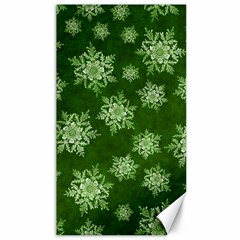 Snowflakes And Star Patterns Green Snow Canvas 40  X 72  by artworkshop