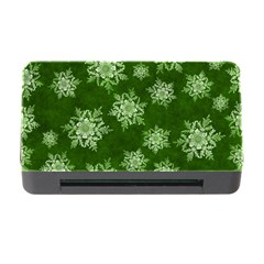 Snowflakes And Star Patterns Green Snow Memory Card Reader With Cf