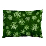 Snowflakes And Star Patterns Green Snow Pillow Case (Two Sides) Front