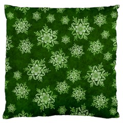 Snowflakes And Star Patterns Green Snow Standard Flano Cushion Case (one Side)