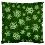 Snowflakes And Star Patterns Green Snow Standard Flano Cushion Case (One Side) Front