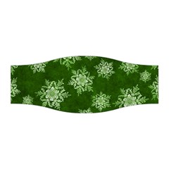 Snowflakes And Star Patterns Green Snow Stretchable Headband by artworkshop