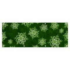 Snowflakes And Star Patterns Green Snow Banner And Sign 8  X 3  by artworkshop