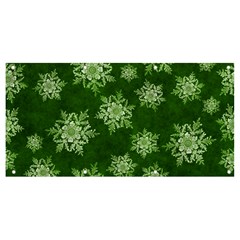 Snowflakes And Star Patterns Green Snow Banner And Sign 8  X 4  by artworkshop