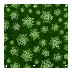 Snowflakes And Star Patterns Green Snow Banner And Sign 3  X 3  by artworkshop