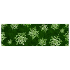 Snowflakes And Star Patterns Green Snow Banner And Sign 9  X 3  by artworkshop