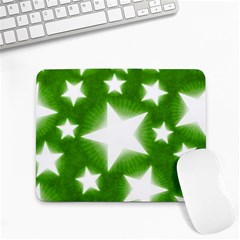 Snowflakes And Star Patterns Green Stars Small Mousepad by artworkshop