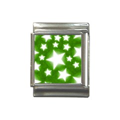 Snowflakes And Star Patterns Green Stars Italian Charm (13mm)