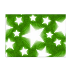 Snowflakes And Star Patterns Green Stars Sticker A4 (10 Pack) by artworkshop