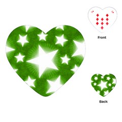 Snowflakes And Star Patterns Green Stars Playing Cards Single Design (heart) by artworkshop