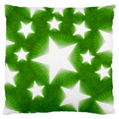 Snowflakes And Star Patterns Green Stars Large Cushion Case (two Sides) by artworkshop