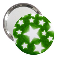 Snowflakes And Star Patterns Green Stars 3  Handbag Mirrors