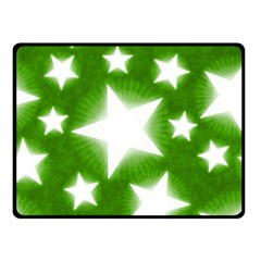 Snowflakes And Star Patterns Green Stars Double Sided Fleece Blanket (small)  by artworkshop