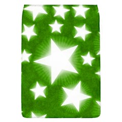 Snowflakes And Star Patterns Green Stars Removable Flap Cover (l) by artworkshop