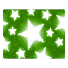 Snowflakes And Star Patterns Green Stars Double Sided Flano Blanket (large)  by artworkshop