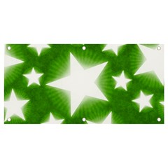 Snowflakes And Star Patterns Green Stars Banner And Sign 4  X 2  by artworkshop