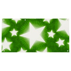 Snowflakes And Star Patterns Green Stars Banner And Sign 8  X 4  by artworkshop