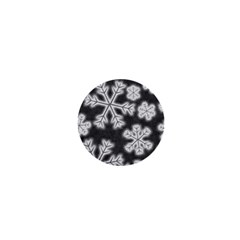 Snowflakes And Star Patterns Grey Frost 1  Mini Magnets by artworkshop