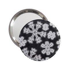 Snowflakes And Star Patterns Grey Frost 2 25  Handbag Mirrors by artworkshop