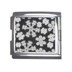 Snowflakes And Star Patterns Grey Frost Mega Link Italian Charm (18mm) by artworkshop