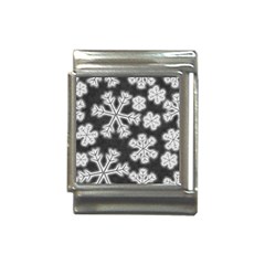 Snowflakes And Star Patterns Grey Frost Italian Charm (13mm)