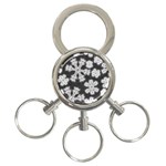 Snowflakes And Star Patterns Grey Frost 3-Ring Key Chain Front