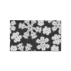 Snowflakes And Star Patterns Grey Frost Sticker (rectangular) by artworkshop