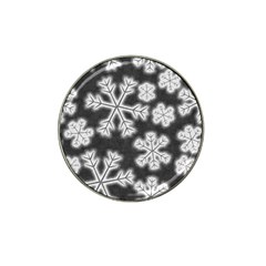 Snowflakes And Star Patterns Grey Frost Hat Clip Ball Marker (4 Pack) by artworkshop