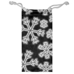 Snowflakes And Star Patterns Grey Frost Jewelry Bag by artworkshop