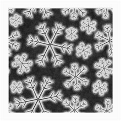 Snowflakes And Star Patterns Grey Frost Medium Glasses Cloth (2 Sides) by artworkshop