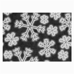 Snowflakes And Star Patterns Grey Frost Large Glasses Cloth by artworkshop