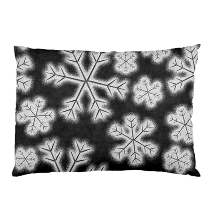 Snowflakes And Star Patterns Grey Frost Pillow Case