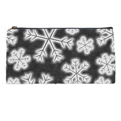 Snowflakes And Star Patterns Grey Frost Pencil Case by artworkshop